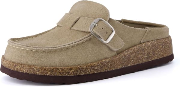 CUSHIONAIRE Women's Hobby Genuine Leather Cork Footbed Clog with +Comfort
