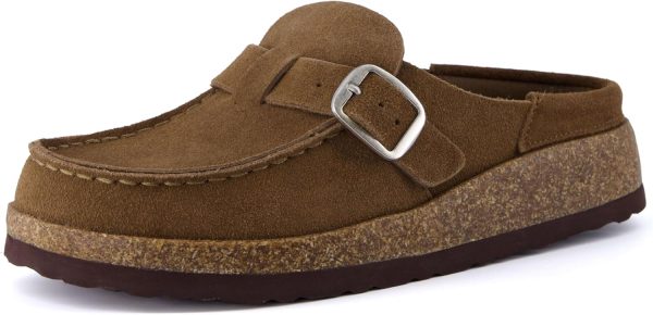 CUSHIONAIRE Women's Hobby Genuine Leather Cork Footbed Clog with +Comfort - Image 7