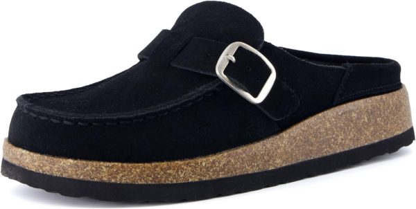 CUSHIONAIRE Women's Hobby Genuine Leather Cork Footbed Clog with +Comfort - Image 13