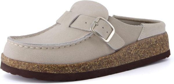 CUSHIONAIRE Women's Hobby Genuine Leather Cork Footbed Clog with +Comfort - Image 19