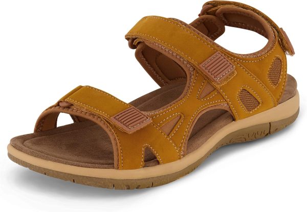 CUSHIONAIRE Women's Pace comfort footbed outdoor sandal with adjustable straps and +Memory Foam, Wide Widths Available