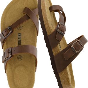 CUSHIONAIRE Women's Luna Cork Footbed Sandal With +Comfort