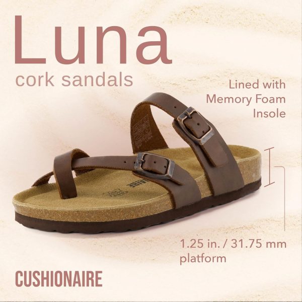 CUSHIONAIRE Women's Luna Cork Footbed Sandal With +Comfort - Image 2