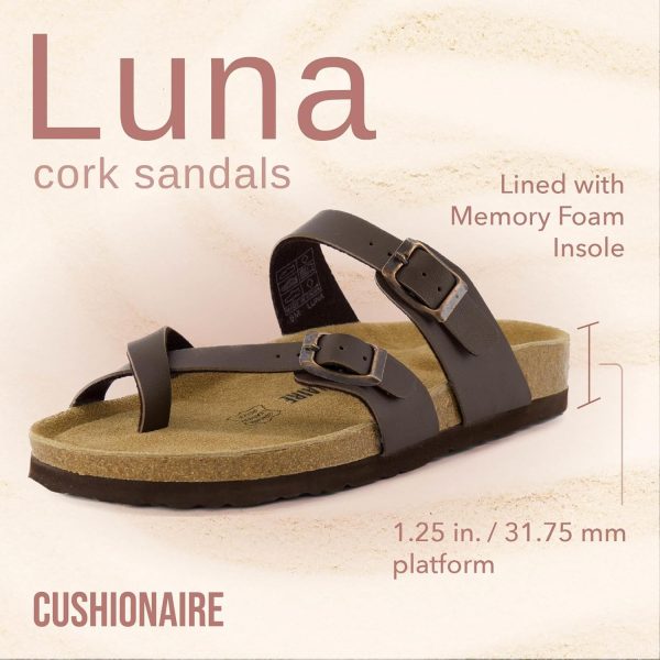 CUSHIONAIRE Women's Luna Cork Footbed Sandal With +Comfort - Image 24
