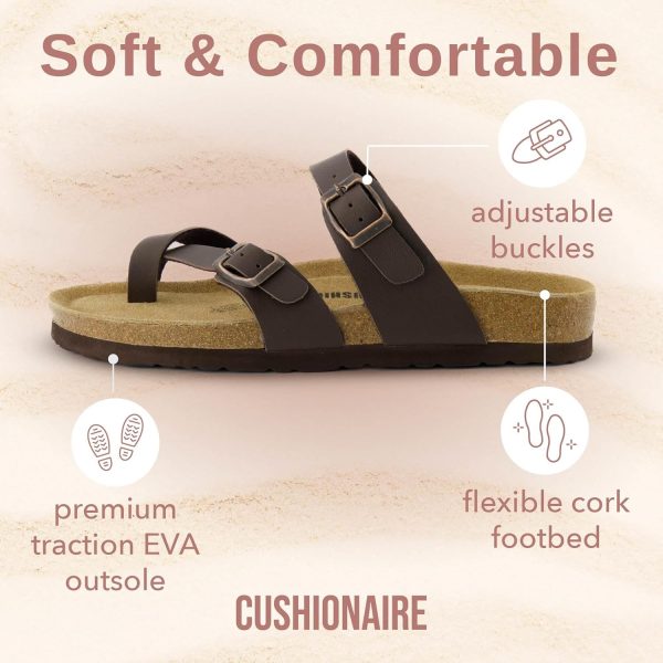 CUSHIONAIRE Women's Luna Cork Footbed Sandal With +Comfort - Image 26