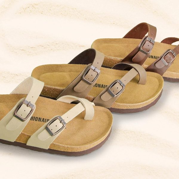 CUSHIONAIRE Women's Luna Cork Footbed Sandal With +Comfort - Image 27