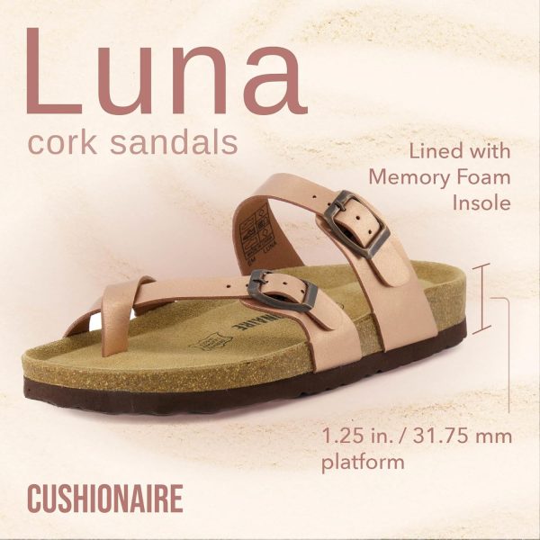 CUSHIONAIRE Women's Luna Cork Footbed Sandal With +Comfort - Image 33