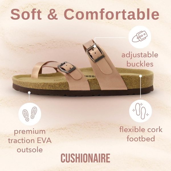 CUSHIONAIRE Women's Luna Cork Footbed Sandal With +Comfort - Image 35