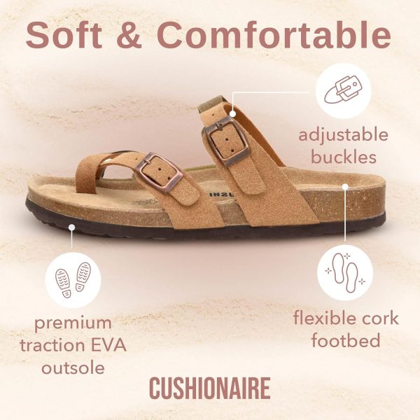 CUSHIONAIRE Women's Luna Cork Footbed Sandal With +Comfort - Image 43