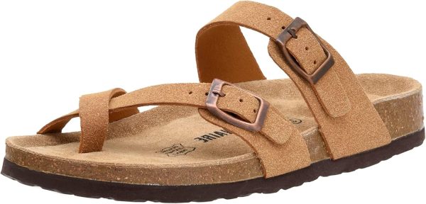CUSHIONAIRE Women's Luna Cork Footbed Sandal With +Comfort - Image 44