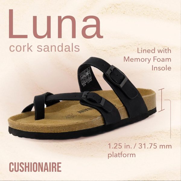 CUSHIONAIRE Women's Luna Cork Footbed Sandal With +Comfort - Image 56