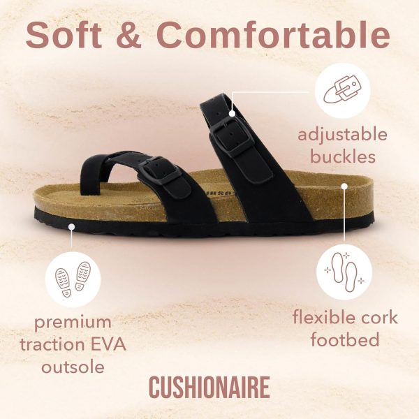 CUSHIONAIRE Women's Luna Cork Footbed Sandal With +Comfort - Image 58
