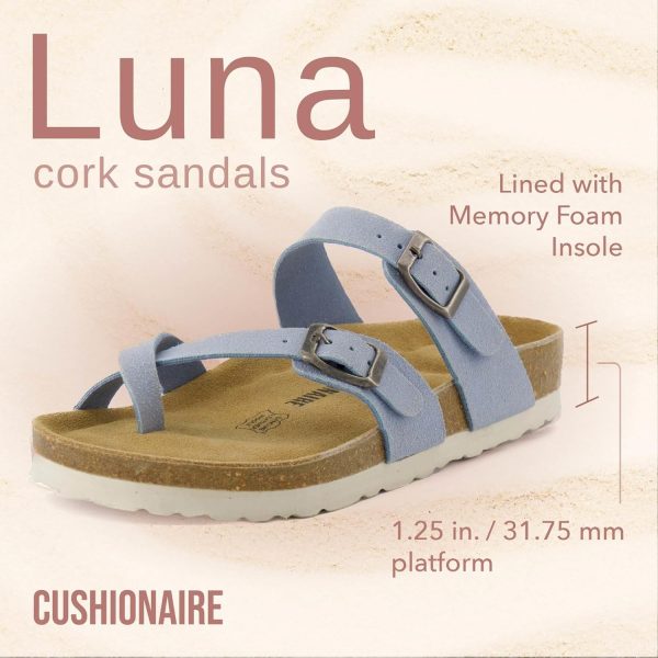 CUSHIONAIRE Women's Luna Cork Footbed Sandal With +Comfort - Image 64
