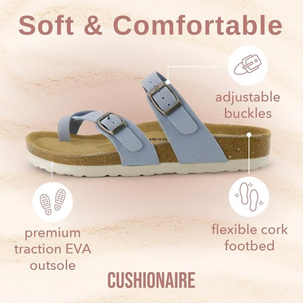 CUSHIONAIRE Women's Luna Cork Footbed Sandal With +Comfort - Image 66
