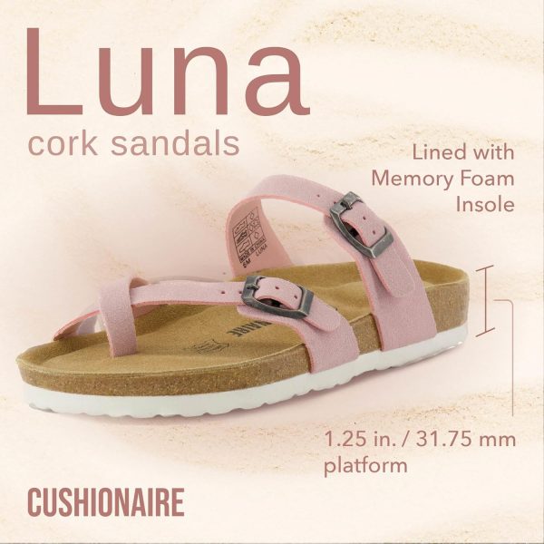 CUSHIONAIRE Women's Luna Cork Footbed Sandal With +Comfort - Image 72