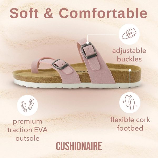 CUSHIONAIRE Women's Luna Cork Footbed Sandal With +Comfort - Image 74