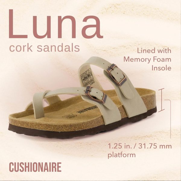 CUSHIONAIRE Women's Luna Cork Footbed Sandal With +Comfort - Image 80