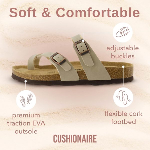 CUSHIONAIRE Women's Luna Cork Footbed Sandal With +Comfort - Image 82