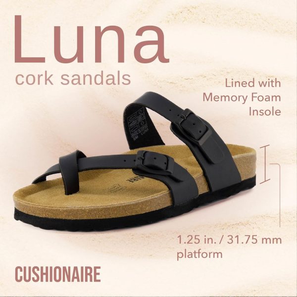 CUSHIONAIRE Women's Luna Cork Footbed Sandal With +Comfort - Image 88
