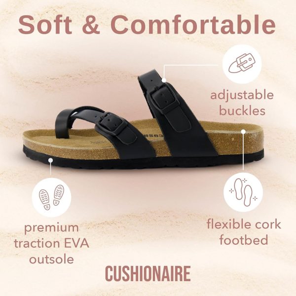 CUSHIONAIRE Women's Luna Cork Footbed Sandal With +Comfort - Image 98