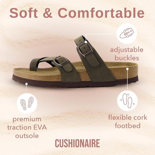 CUSHIONAIRE Women's Luna Cork Footbed Sandal With +Comfort - Image 105