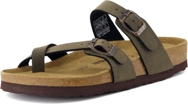 CUSHIONAIRE Women's Luna Cork Footbed Sandal With +Comfort - Image 106