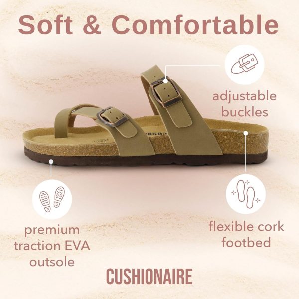 CUSHIONAIRE Women's Luna Cork Footbed Sandal With +Comfort - Image 113