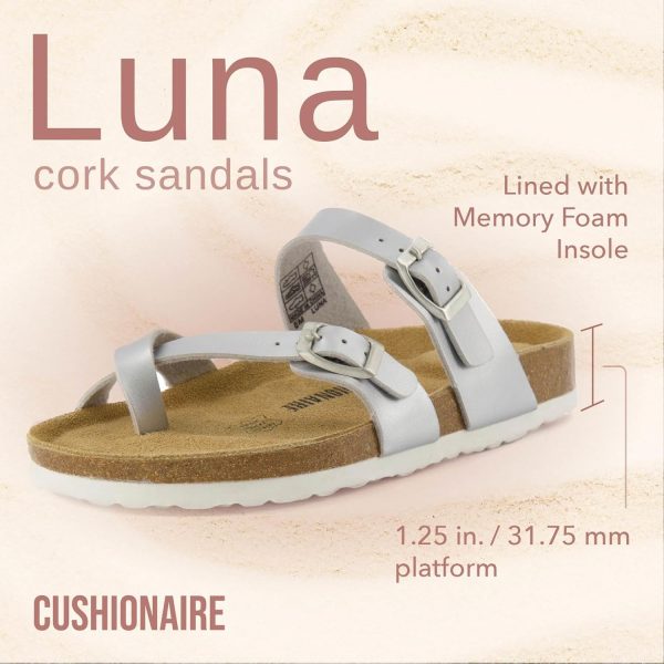 CUSHIONAIRE Women's Luna Cork Footbed Sandal With +Comfort - Image 119