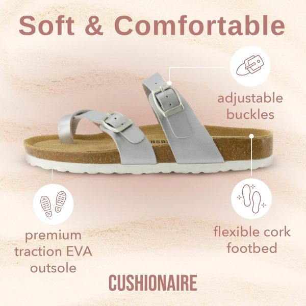 CUSHIONAIRE Women's Luna Cork Footbed Sandal With +Comfort - Image 121