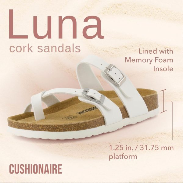 CUSHIONAIRE Women's Luna Cork Footbed Sandal With +Comfort - Image 127