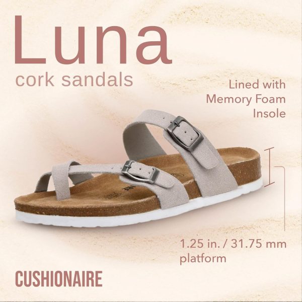 CUSHIONAIRE Women's Luna Cork Footbed Sandal With +Comfort - Image 135