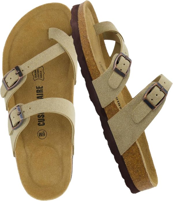 CUSHIONAIRE Women's Luna Cork Footbed Sandal With +Comfort - Image 142