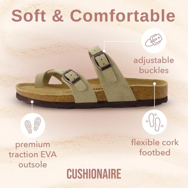 CUSHIONAIRE Women's Luna Cork Footbed Sandal With +Comfort - Image 145