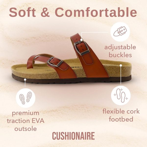 CUSHIONAIRE Women's Luna Cork Footbed Sandal With +Comfort - Image 153