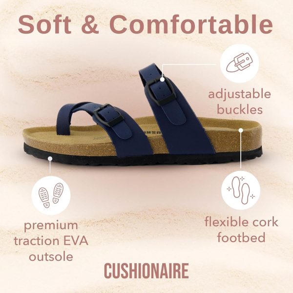 CUSHIONAIRE Women's Luna Cork Footbed Sandal With +Comfort - Image 161