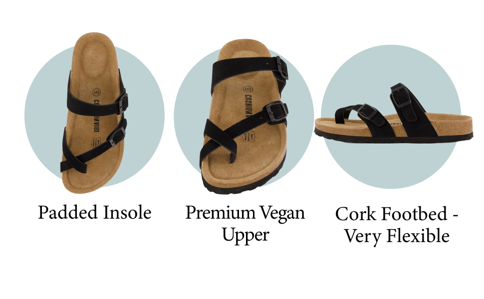 Womens Cushionaire Luna Cork footbed Sandal 