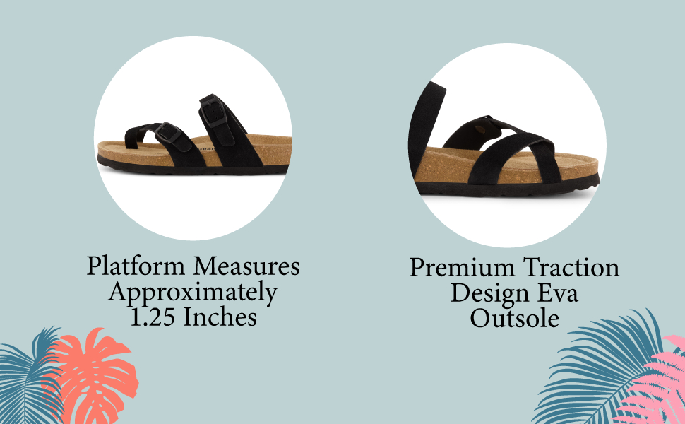 Womens Cushionaire Luna Cork footbed Sandal 