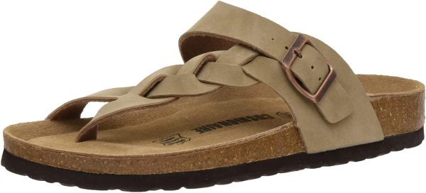 CUSHIONAIRE Women's Libby Cork footbed Sandal with +Comfort and Wide Widths Available,