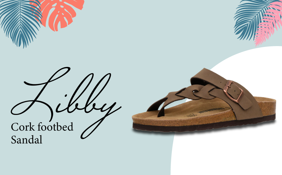 Womens Cushionaire Libby Cork footbed Sandal 