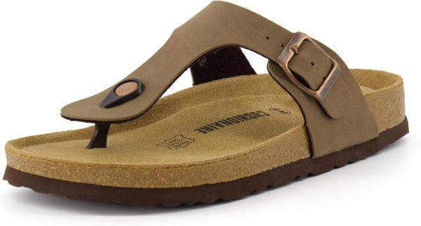 CUSHIONAIRE Women's Leah Cork Footbed Sandal With +Comfort