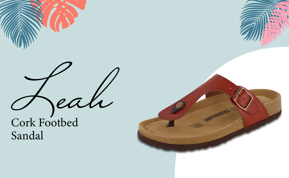 Womens Cushionaire Leah Cork footbed Sandal