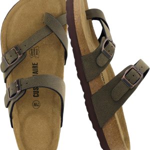 CUSHIONAIRE Women's Luna Cork Footbed Sandal With +Comfort