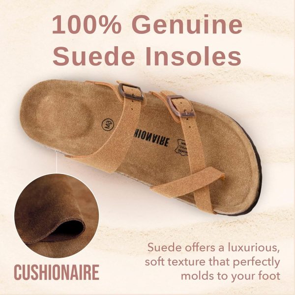 CUSHIONAIRE Women's Luna Cork Footbed Sandal With +Comfort - Image 43