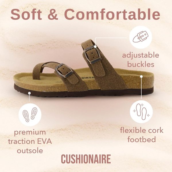 CUSHIONAIRE Women's Luna Cork Footbed Sandal With +Comfort - Image 52