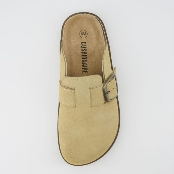 CUSHIONAIRE Women's Blain Genuine Suede Slip-On Clogs with + Memory Foam & Chic Buckle Mule - Comfortable, Non-Slip, Wide Widths Available - Image 9