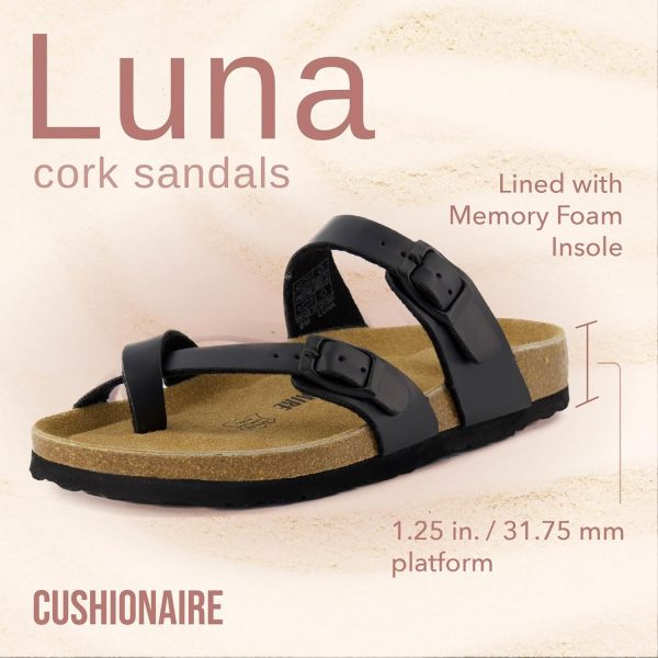 CUSHIONAIRE Women's Luna Cork Footbed Sandal With +Comfort - Image 97