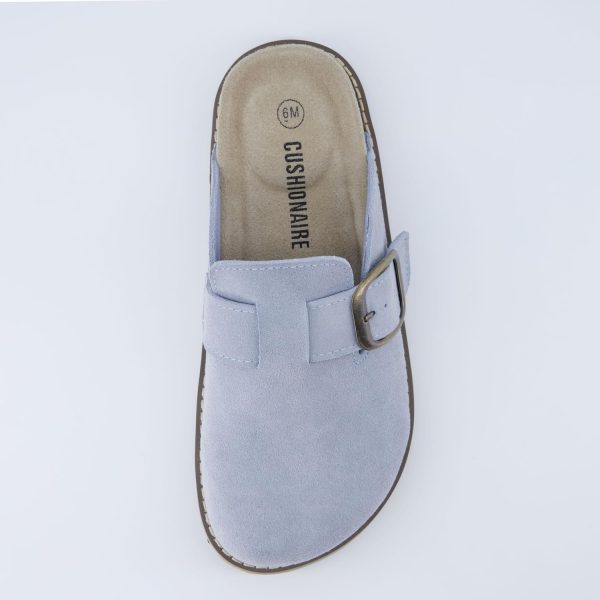 CUSHIONAIRE Women's Blain Genuine Suede Slip-On Clogs with + Memory Foam & Chic Buckle Mule - Comfortable, Non-Slip, Wide Widths Available - Image 15