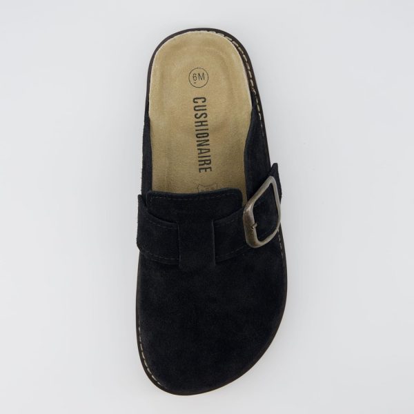 CUSHIONAIRE Women's Blain Genuine Suede Slip-On Clogs with + Memory Foam & Chic Buckle Mule - Comfortable, Non-Slip, Wide Widths Available - Image 36