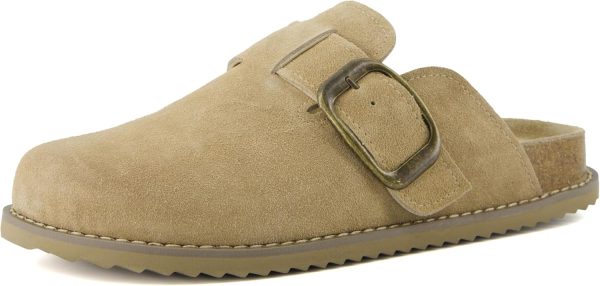 CUSHIONAIRE Women's Blain Genuine Suede Slip-On Clogs with + Memory Foam & Chic Buckle Mule - Comfortable, Non-Slip, Wide Widths Available - Image 37