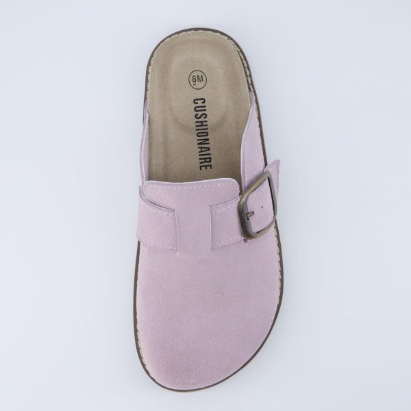 CUSHIONAIRE Women's Blain Genuine Suede Slip-On Clogs with + Memory Foam & Chic Buckle Mule - Comfortable, Non-Slip, Wide Widths Available - Image 54